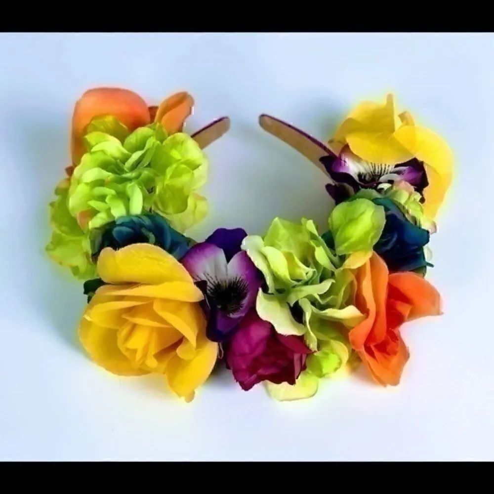 Stunning Handmade Colorful Flower Crown - Picture 5 of 5